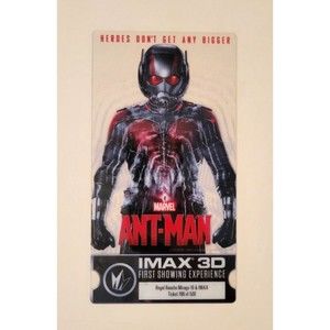 Marvel Ant-Man 2015 Regal IMAX 3D First Show Experience Collectible Movie Ticket